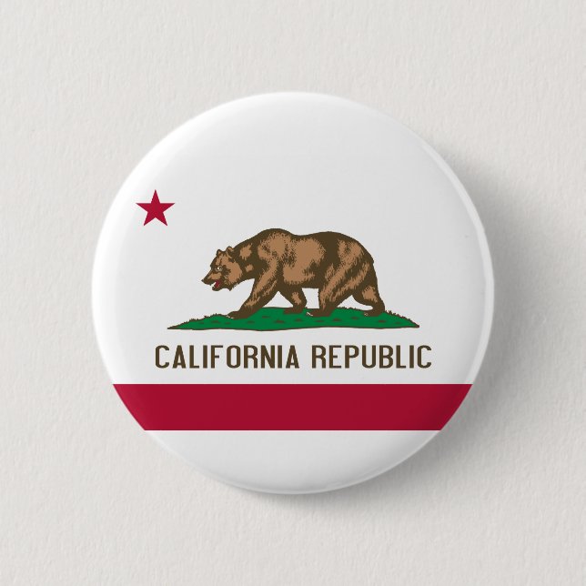 Flag of California 2 Inch Round Button (Front)