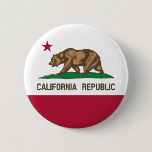 Flag Of California, California bottom, 2 Inch Round Button