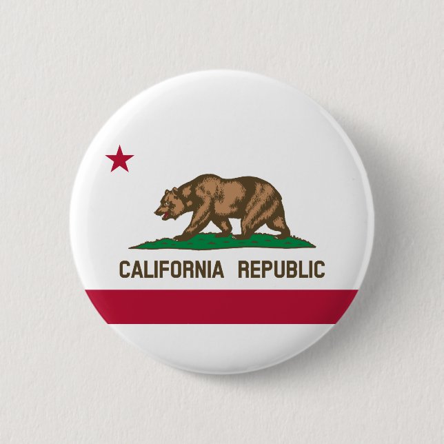 Flag Of California, California flag bottom, 2 Inch Round Button (Front)