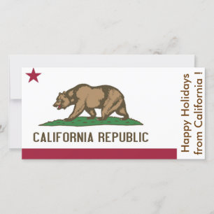 Flag of California, Happy Holidays from U.S.A. Holiday Card