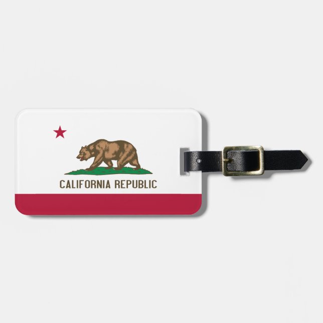Flag of California Personalized Luggage Tag (Front Horizontal)