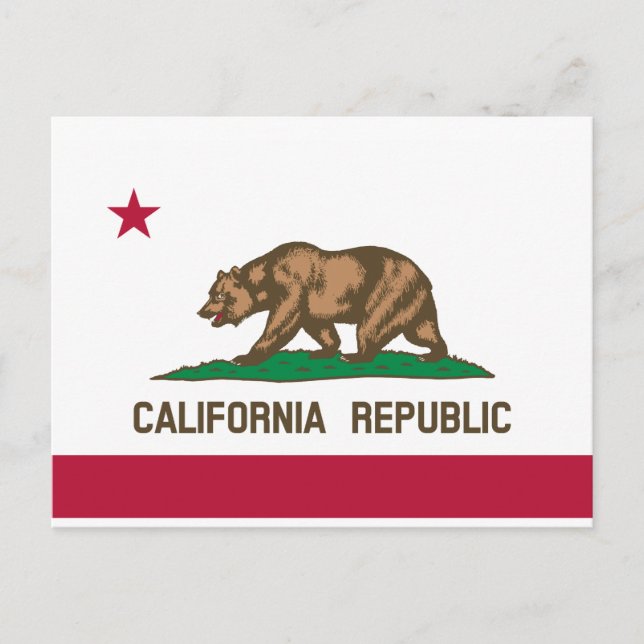 Flag Of California, postcard (Front)