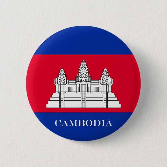 Flag of Cambodia 2 Inch Round Button (Front)