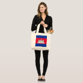 Flag of Cambodia Large Tote Bag (Front (Model))