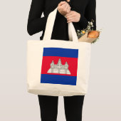 Flag of Cambodia Large Tote Bag (Front (Product))