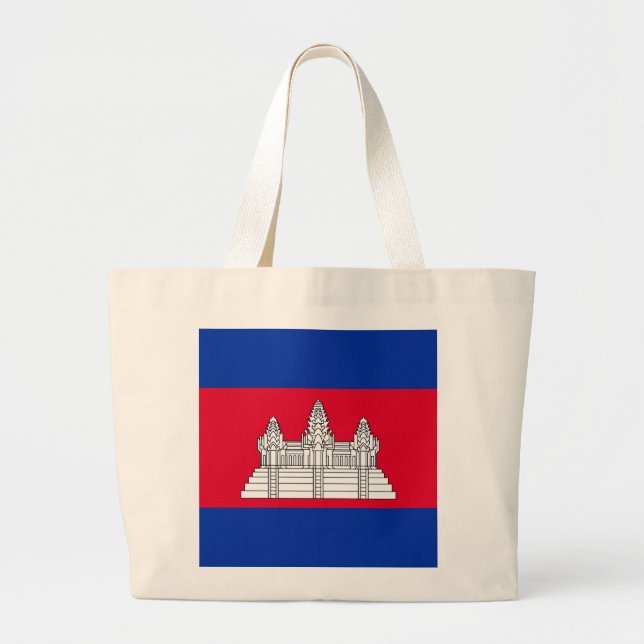 Flag of Cambodia Large Tote Bag (Front)