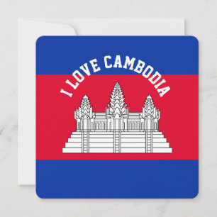 Flag of Cambodia Souvenir Travel Flat Card