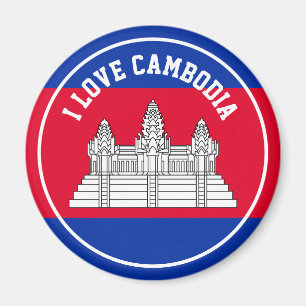 Flag of Cambodia Souvenir Travel Magnet
