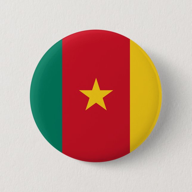 Flag of Cameroon 2 Inch Round Button (Front)