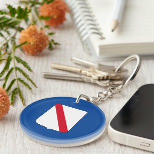 Flag of Campania (Italy)  Keychain