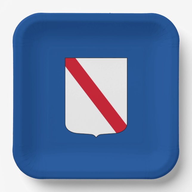 Flag of Campania (Italy)  Paper Plate (Front)