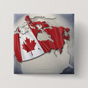 Flag of Canada 2 Inch Square Button