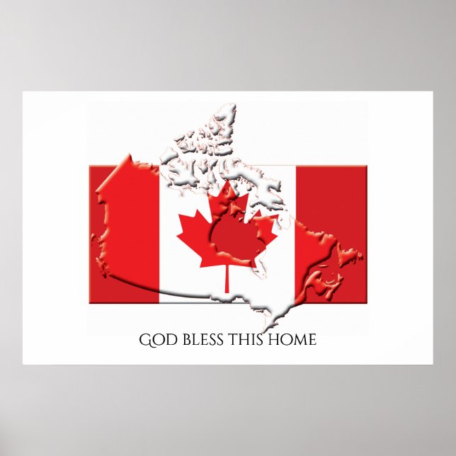 Flag of CANADA Patriotic Home Customized Text Poster (Front)