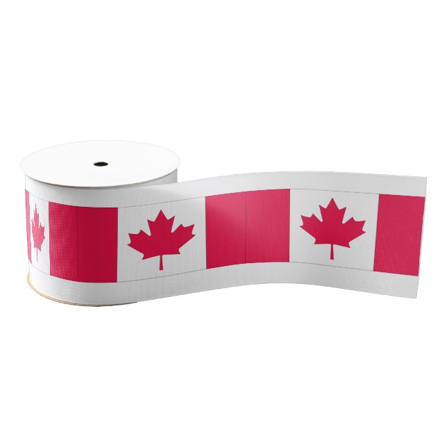 Flag of Canada Pink & White Grosgrain Ribbon (Spool)