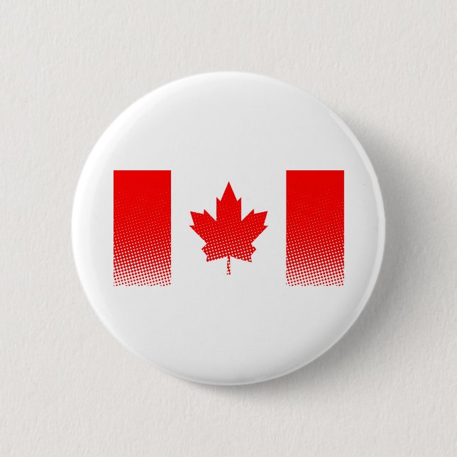Flag Of Canada With Halftone Effect 2 Inch Round Button (Front)