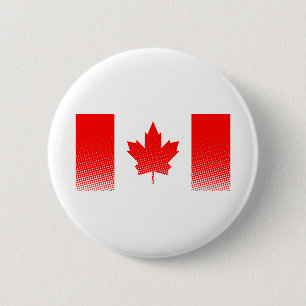 Flag Of Canada With Halftone Effect 2 Inch Round Button