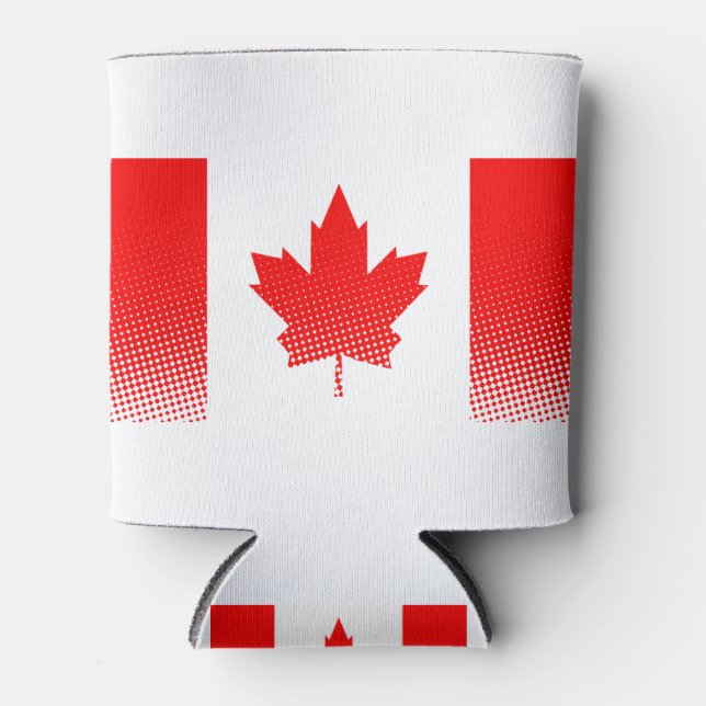 Flag Of Canada With Halftone Effect Can Cooler (Front)