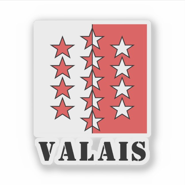 Flag of Canton of Valais, Switzerland (Front)