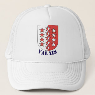 Flag of Canton of Valais, Switzerland Trucker Hat