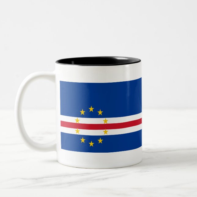Flag of Cape Verde Two-Tone Coffee Mug (Left)