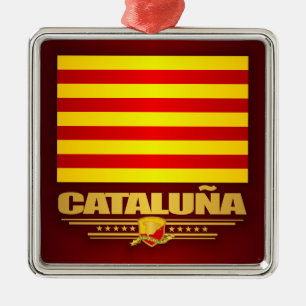 Flag of Cataluna (Catalonia) Metal Ornament