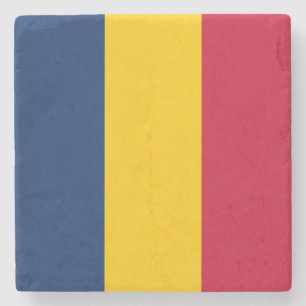 Flag of Chad (African Country) Stone Coaster