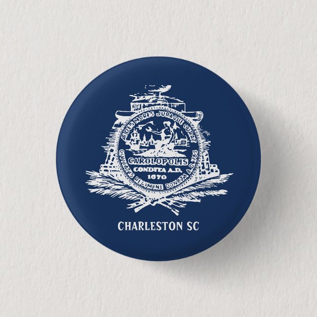 Flag of Charleston, South Carolina 1 Inch Round Button (Front)