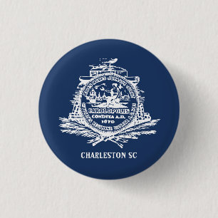 Flag of Charleston, South Carolina 1 Inch Round Button