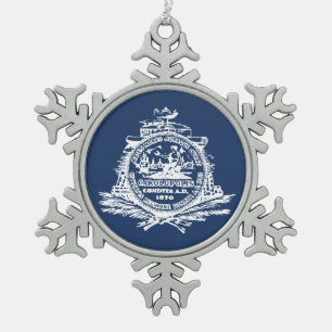 Flag of Charleston, South Carolina Snowflake Pewte Pewter Christmas Ornament
