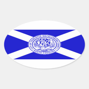 Flag of Charlotte, NC Oval Sticker