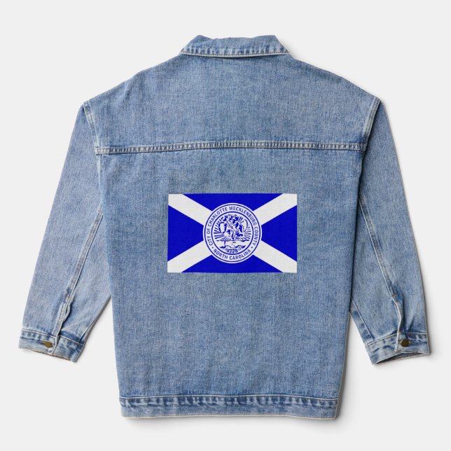 Flag of Charlotte, North Carolina  Denim Jacket (Back)