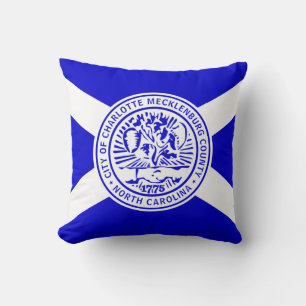 Flag of Charlotte, North Carolina Throw Pillow