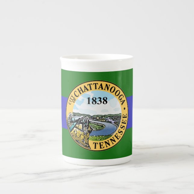 Flag of Chattanooga, Tennessee Bone China Mug (Front)