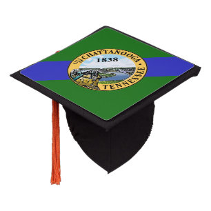 Flag of Chattanooga, Tennessee Graduation Cap Topp