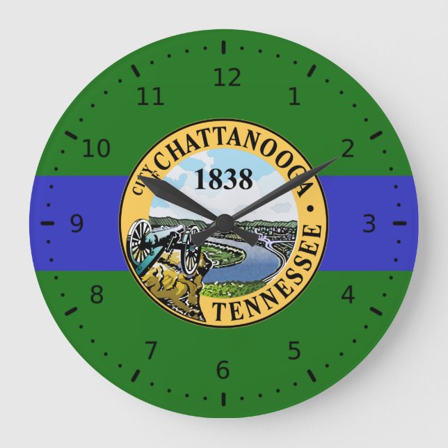 Flag of Chattanooga, Tennessee Large Clock (Front)