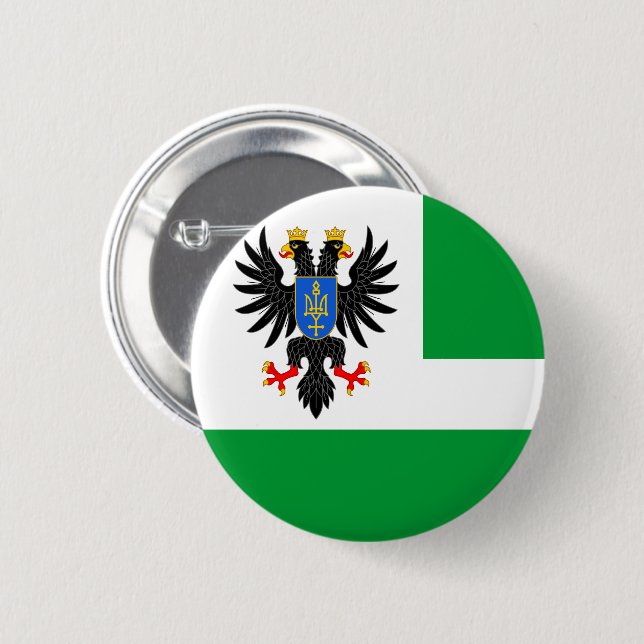 Flag of Chernihiv Oblast 2 Inch Round Button (Front & Back)