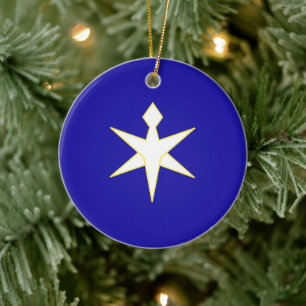 Flag of Chiba Prefecture, Japan Ceramic Ornament