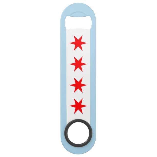 Flag of Chicago, Illinois Bar Key (Front)