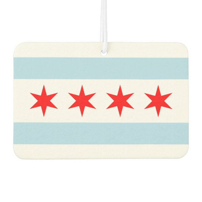 Flag of Chicago, Illinois Beverage Coaster Air Freshener (Front)
