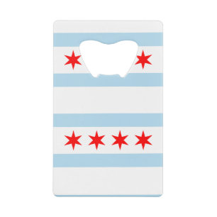 Flag of Chicago, Illinois Credit Card Bottle Opene Credit Card Bottle Opener