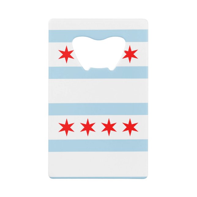 Flag of Chicago, Illinois Credit Card Bottle Opene Credit Card Bottle Opener (Front)