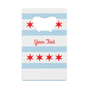Flag of Chicago, Illinois Credit Card Bottle Opene Opener