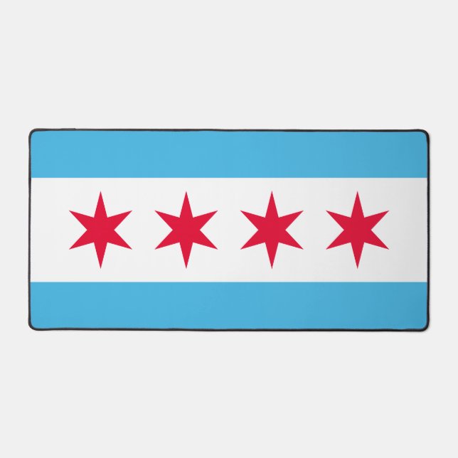 Flag of Chicago, Illinois Desk Mat (Front)