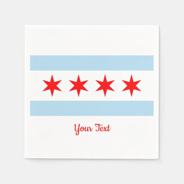 Flag of Chicago, Illinois Paper Napkins (Front)