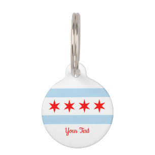 Flag of Chicago, Illinois Pet Name Tag