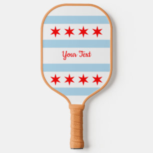 Flag of Chicago, Illinois  Pickleball Paddle