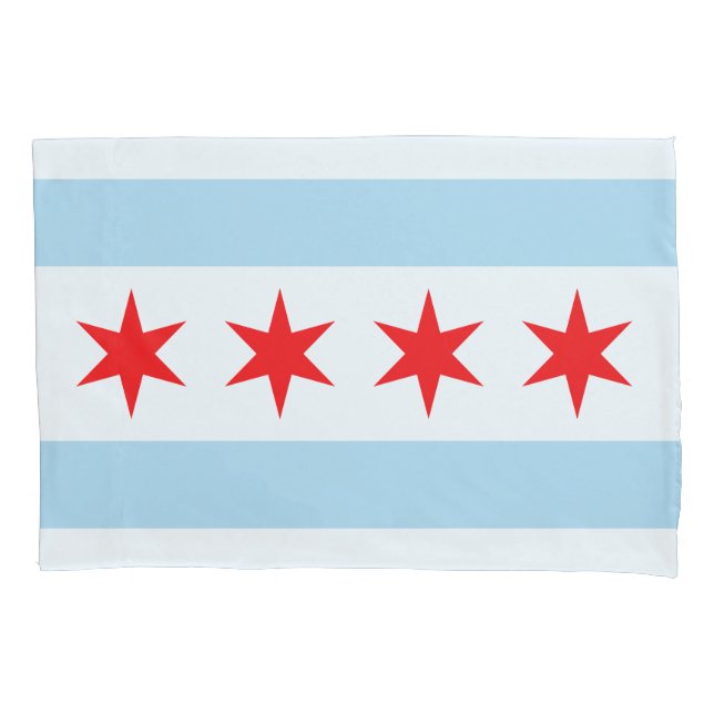 Flag of Chicago, Illinois Pillowcase (Front)