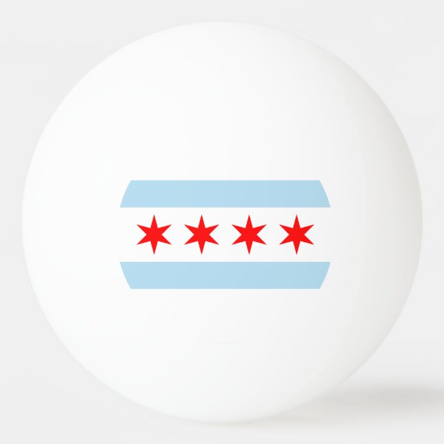 Flag of Chicago, Illinois Ping-Pong Ball (Front)