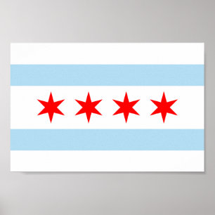 Flag of Chicago Poster