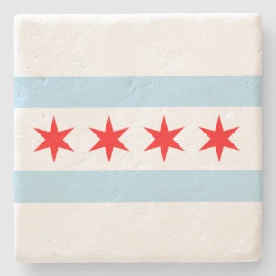 Flag of Chicago Stone Coaster